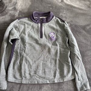 Western University Unisex Gray and Purple Quarter-Zip Pullover | Size M